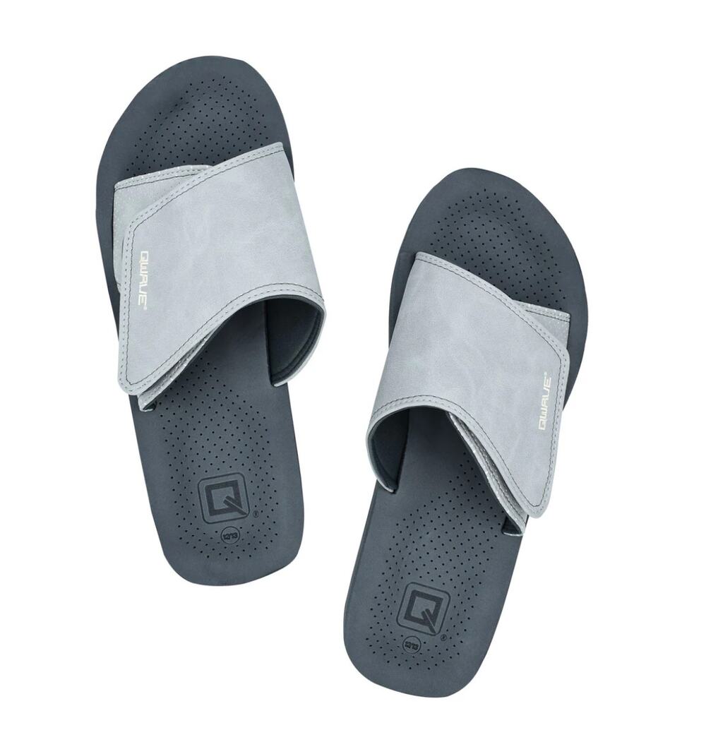 Mens Weathered Strap Ash Grey Charcoal Black Outdoor Comfort Slides Size 8.5 New
